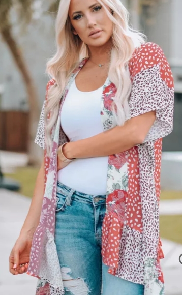 None Sweaters - 💕New boutique Wild rose animal print kimono